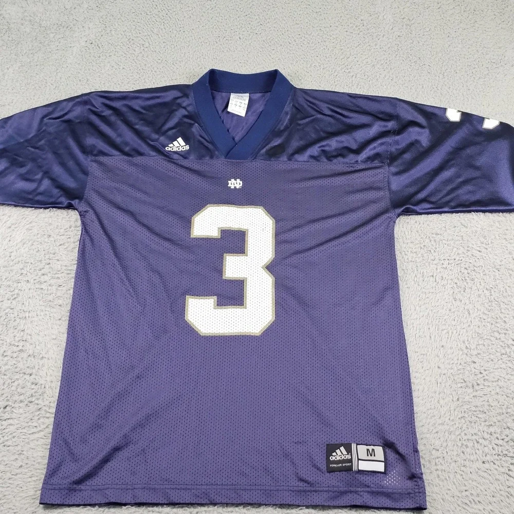 Notre‎ Dame Fighting Irish Jersey Mens Medium Purple NCAA Football Adidas #3